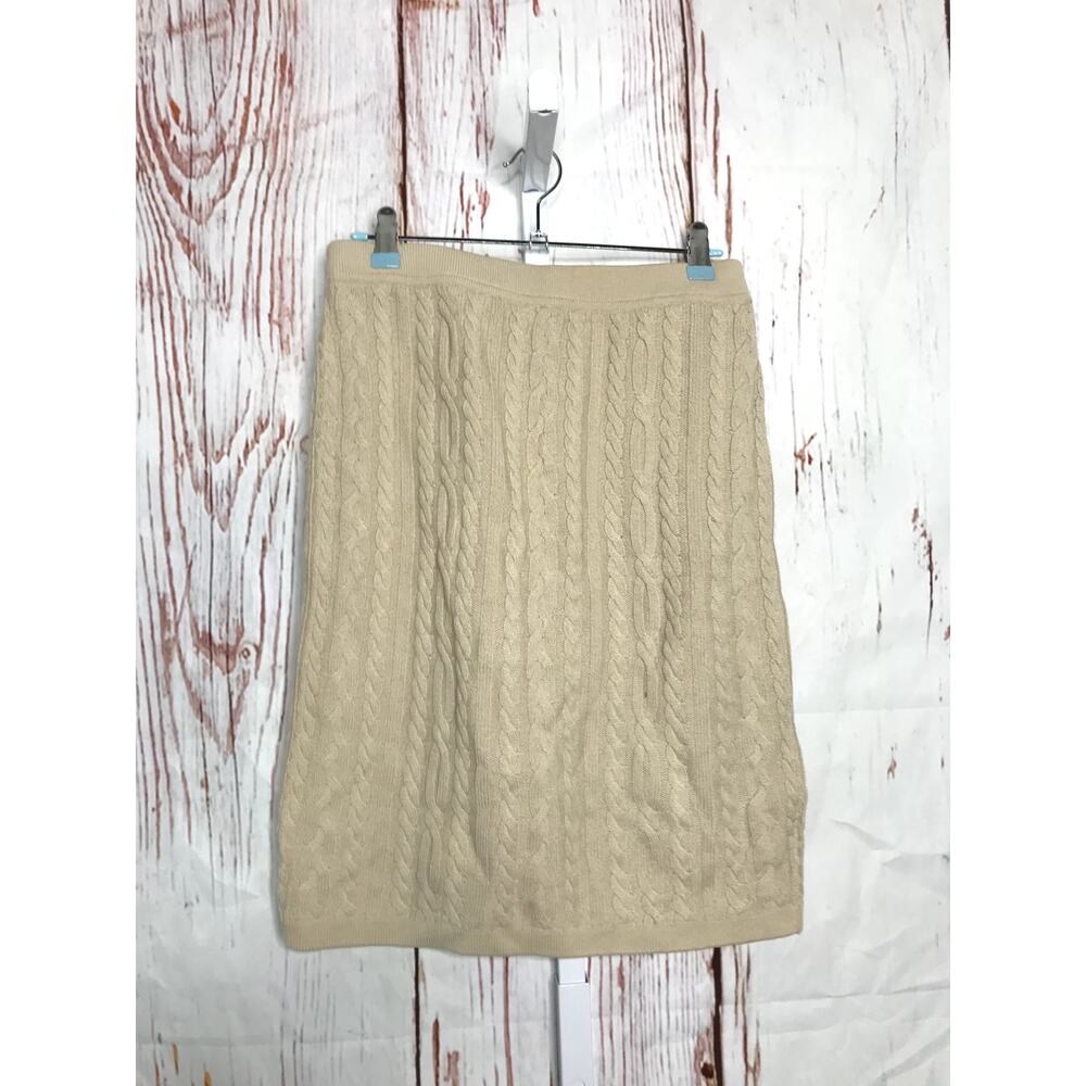 Vintage Escada cable knit cashmere/wool blend mini skirt